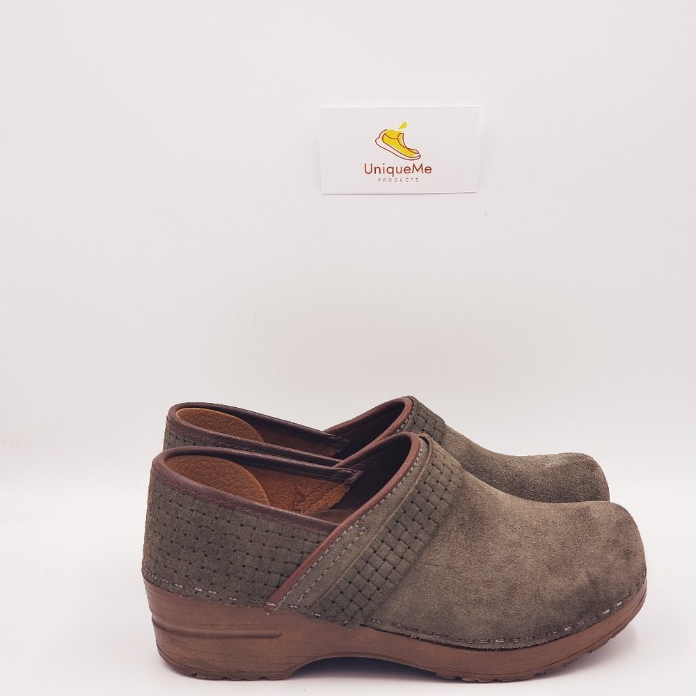 Sanita Danish Clogs- olive suede size 36